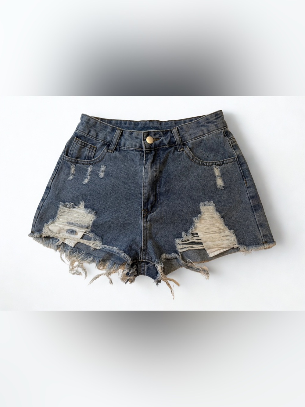 Distressed blue Denim Short Shorts - Women size XS